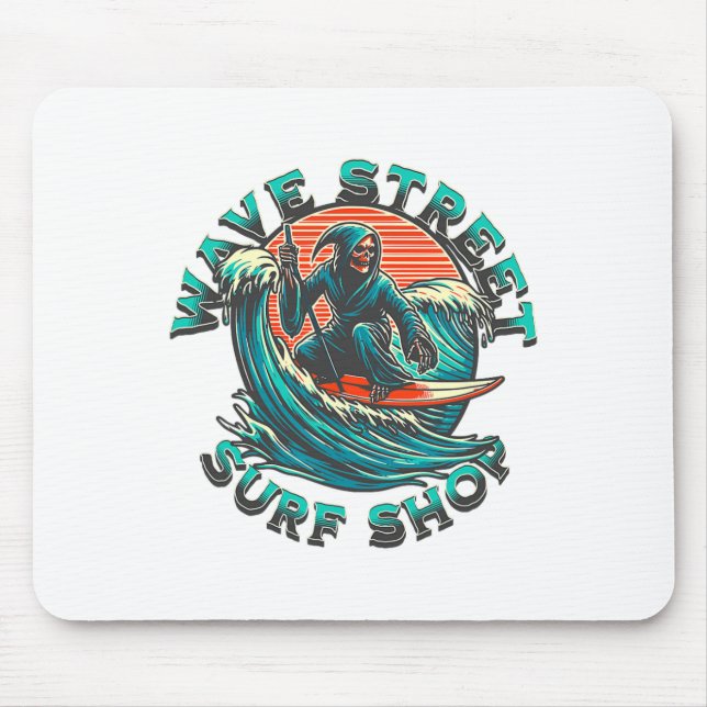 Tapis De Souris Vague de rue Graphique de crâne de surf de plage d (Devant)