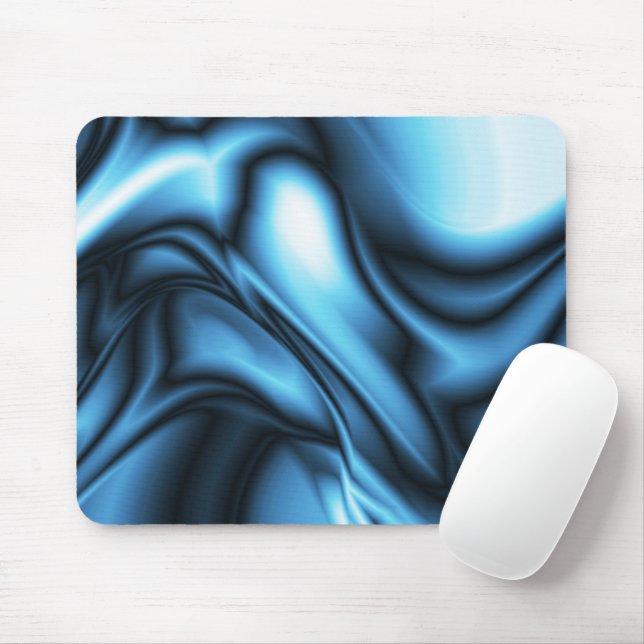 Tapis De Souris Vague de soie bleue (Avec souris)