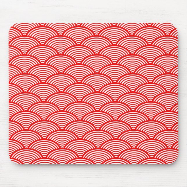 Tapis De Souris Vague japonaise rouge (Devant)