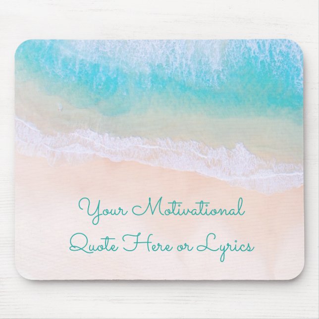 Tapis De Souris Vague, Sable, Citation Motivationnelle De Plage (Devant)