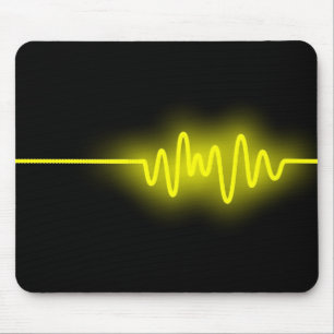 Tapis De Souris Vague sonore - Jaune sur Noir