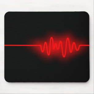 Tapis De Souris Vague sonore - Rouge sur Noir