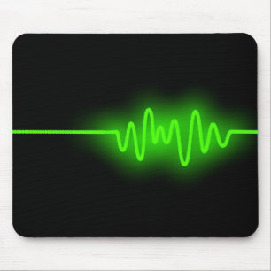 Tapis De Souris Vague sonore - Vert sur Noir