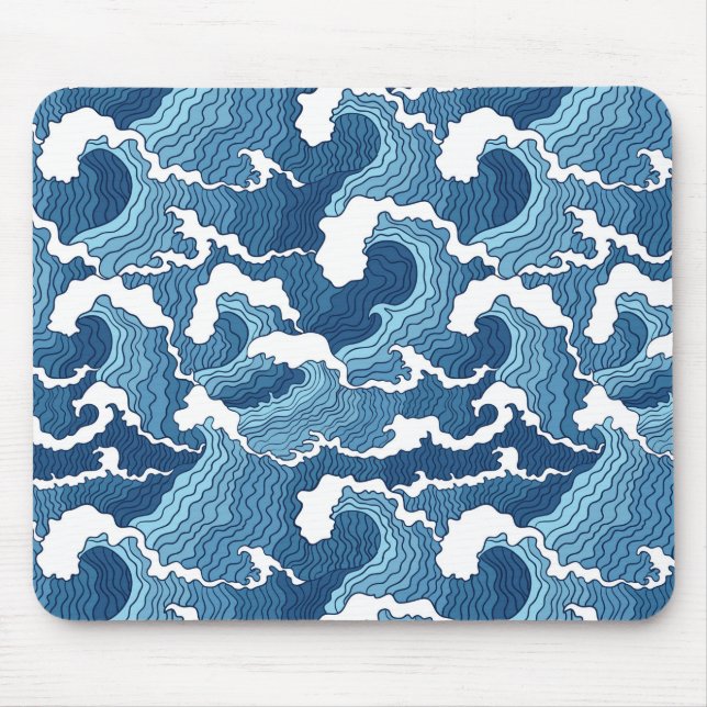 Tapis De Souris Vagues Abstraites (Devant)
