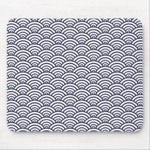 Tapis De Souris Vagues bleues japonaises Seigaiha Mer