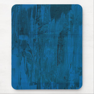 Tapis De Souris Vagues de l'océan à minuit Abstrait bleu profond
