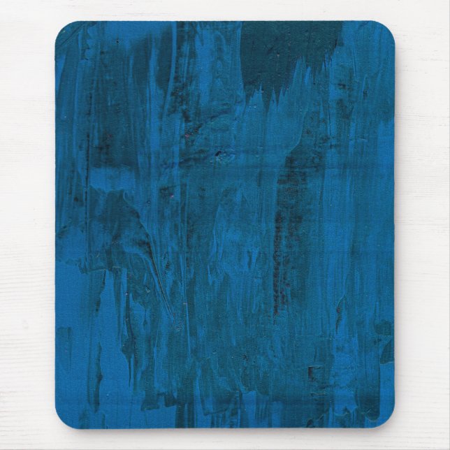 Tapis De Souris Vagues de l'océan à minuit | Abstrait bleu profond (Devant)