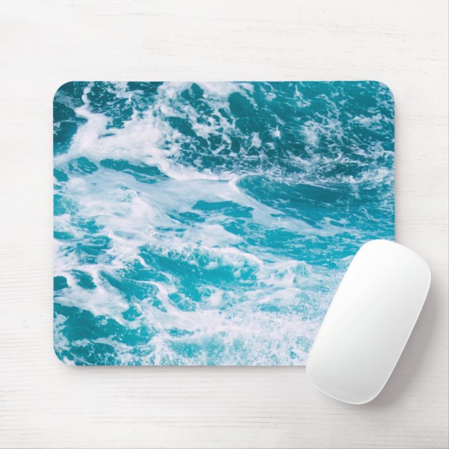 Tapis De Souris Vagues de l'océan bleu (Avec souris)