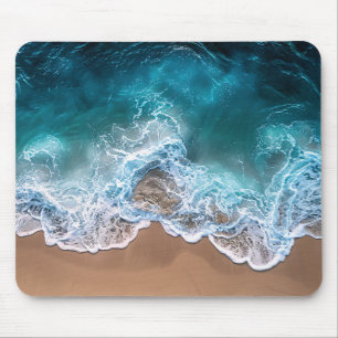 Tapis De Souris Vagues de rivage de plage