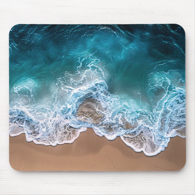Tapis De Souris Vagues de rivage de plage (Devant)