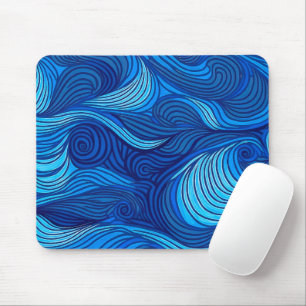 Tapis De Souris Vagues d'eau de l'océan bleu turquoise abstrait  