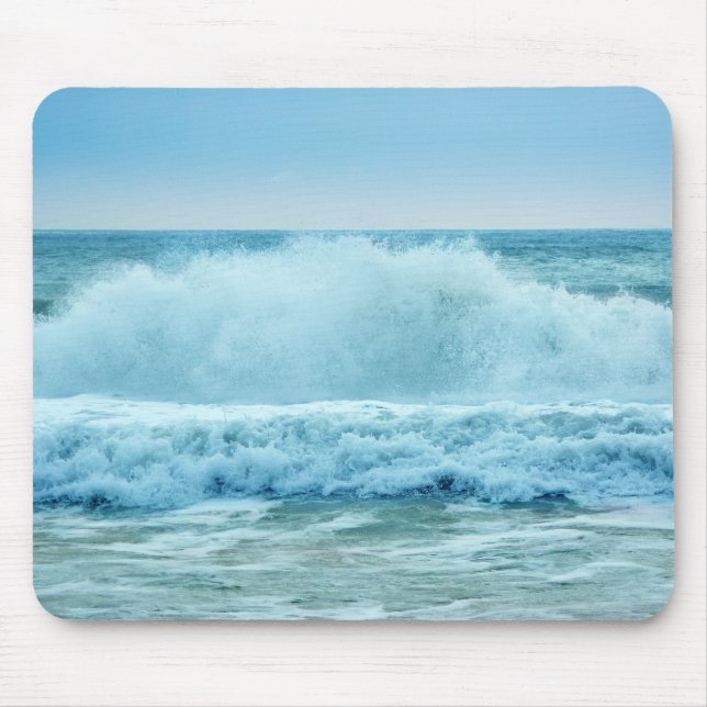 Tapis De Souris Vagues écrasantes Blue Ocean Beach Photo (Devant)