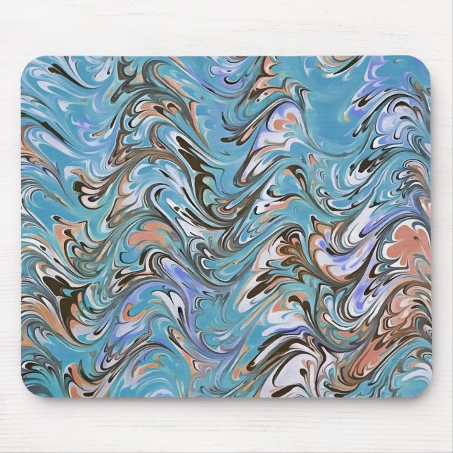 Tapis De Souris Vagues en bleu acrylique pour l'art Abstrait (Devant)
