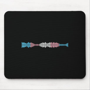 Tapis De Souris Vagues musicales Drapeau de fierté trans subtile D