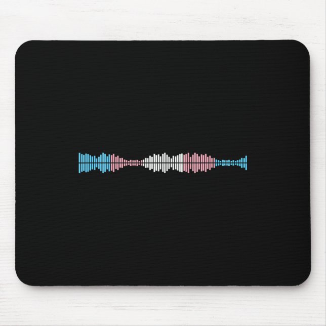 Tapis De Souris Vagues musicales Drapeau de fierté trans subtile D (Devant)