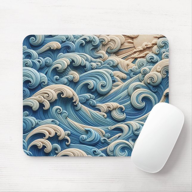 Tapis de souris Vagues océaniques (Avec souris)