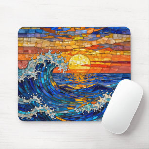 Tapis De Souris Vagues océaniques côtières océaniques Coucher de s