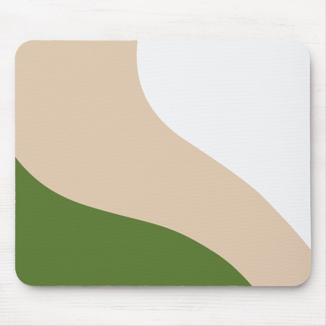 Tapis De Souris Vagues simples - Blanc, Sable et Palm Vert (Devant)