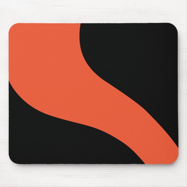 Tapis De Souris Vagues simples en noir et orange (Devant)