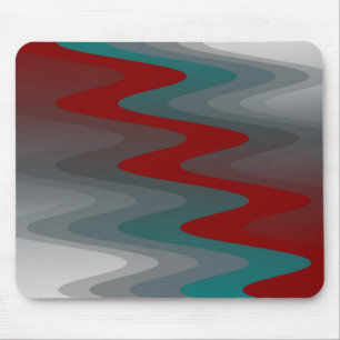 Tapis De Souris vagues turquoises de gris bordeaux