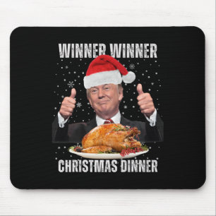 Tapis De Souris Vainqueur du dîner de Noël Humour Funny Trump X