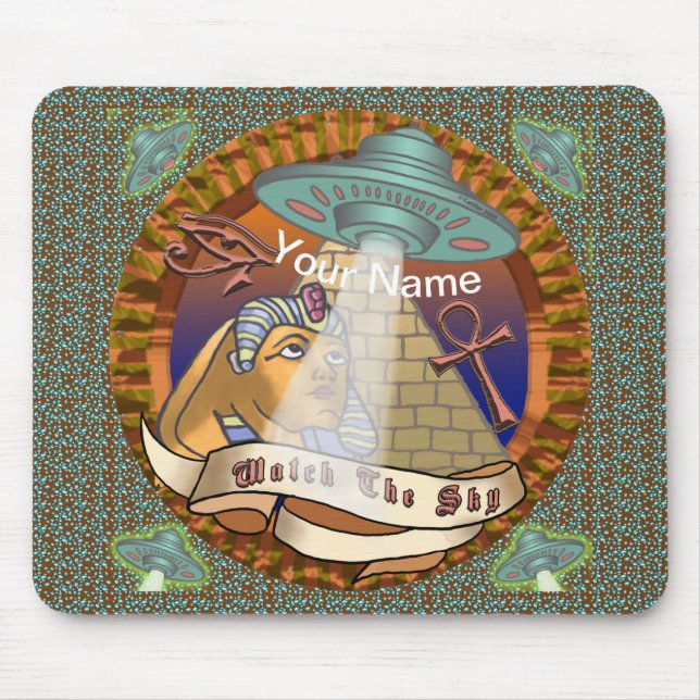 Tapis De Souris Vaisseau Spatial Alien Pyramides   (Devant)