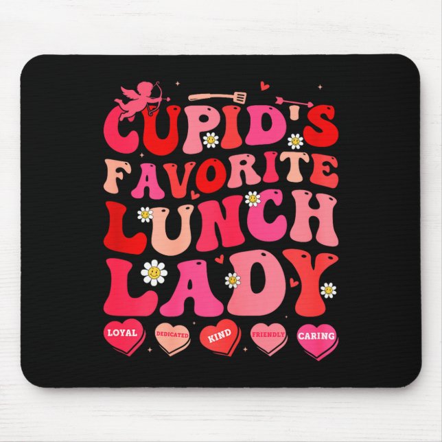 Tapis De Souris Valentin préféré de Cupid Lady Cantine Ouvrière (Devant)