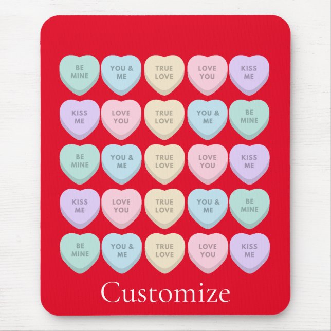 Tapis De Souris Valentine Candy Hearts Thunder_Cove (Devant)