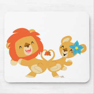 Tapis De Souris Valentine dansant le mousepad de couples de lion