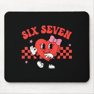 Tapis De Souris Valentine drôle Six Sept Cœur Arc Mème Gen Alpha