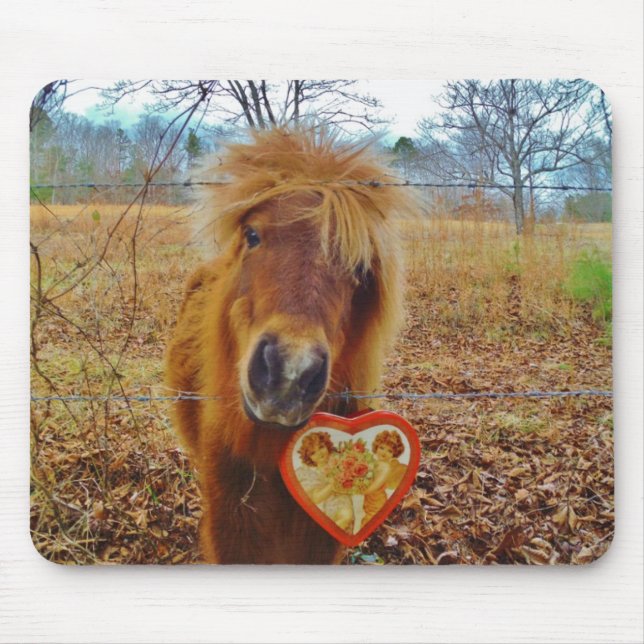 Tapis De Souris Valentine Heart Miniature Brown Horse (Devant)