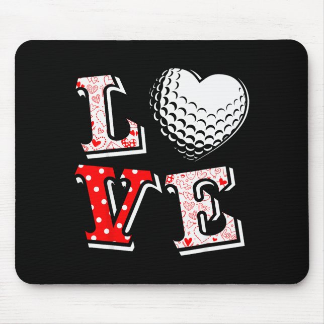 Tapis De Souris Valentine Love Golf Heart Valentine Day Women Men  (Devant)