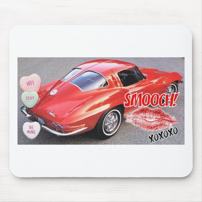Tapis De Souris Valentine Red Split Fenêtre Corvette Classic (Devant)