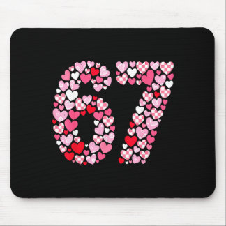 Tapis De Souris Valentine’s Day 67 Hearts Romantic Funny Six Seven