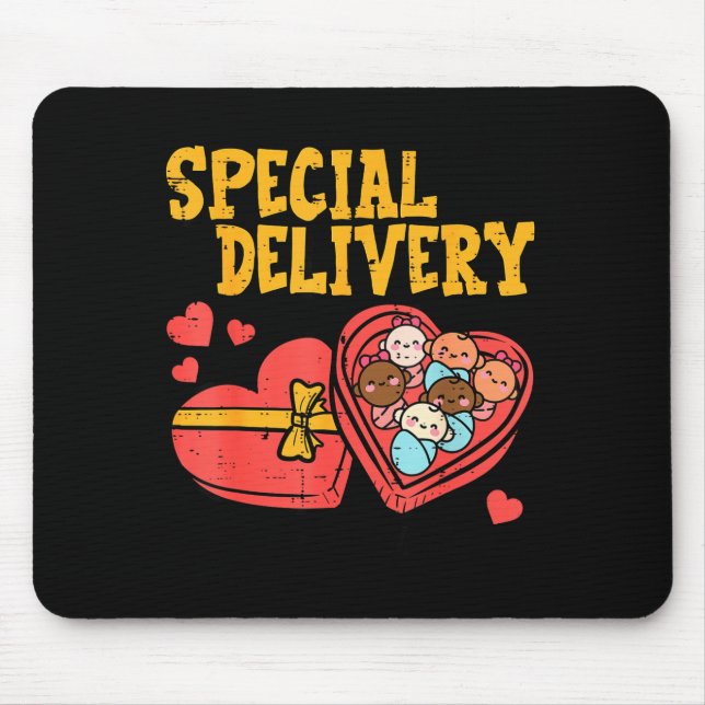 Tapis De Souris Valentines Day Baby Special Labor Delivery Nurse W (Devant)