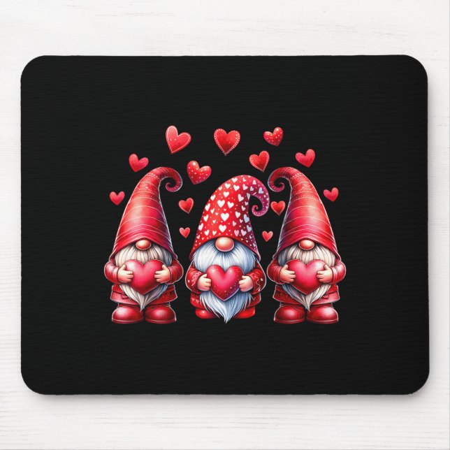 Tapis De Souris Valentines Day Gnomes Cute Red Hearts Love Gnome W (Devant)