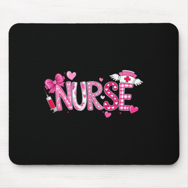 Tapis De Souris Valentines Day Nurse Graphic Nk Patterns For Woman (Devant)