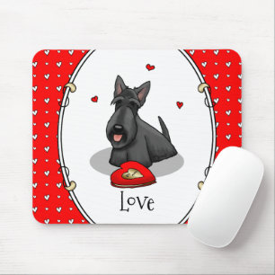 Tapis De Souris Valentine's Day (red) Scottie Dog (black) Cute