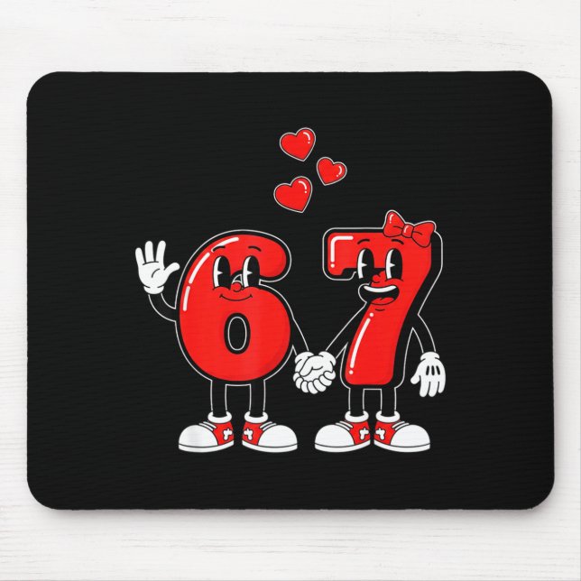 Tapis De Souris Valentine's Day Six Seven Hearts 6 7 Meme Gen Alph (Devant)