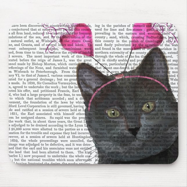 Tapis De Souris Valentines de chat noir (Devant)