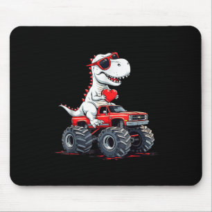 Tapis De Souris Valentines Jour Dinosaure Monster Camion Avec Coeu