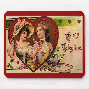 Tapis De Souris Valentines victoriennes Couple Souris