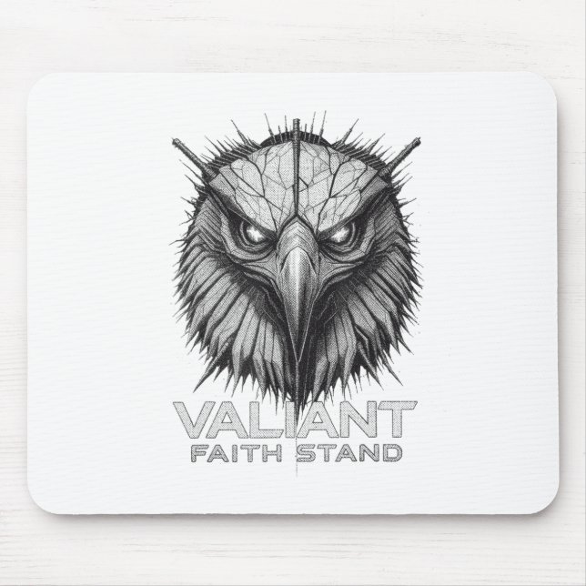 Tapis De Souris Valiant Faith Stand Eagle Christian Courage Streng (Devant)
