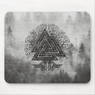 Tapis De Souris Valknut et arbre de la vie Yggdrasil
