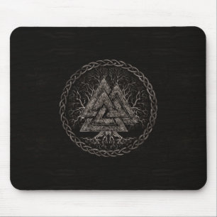 Tapis De Souris Valknut et arbre de la vie Yggrdrasil