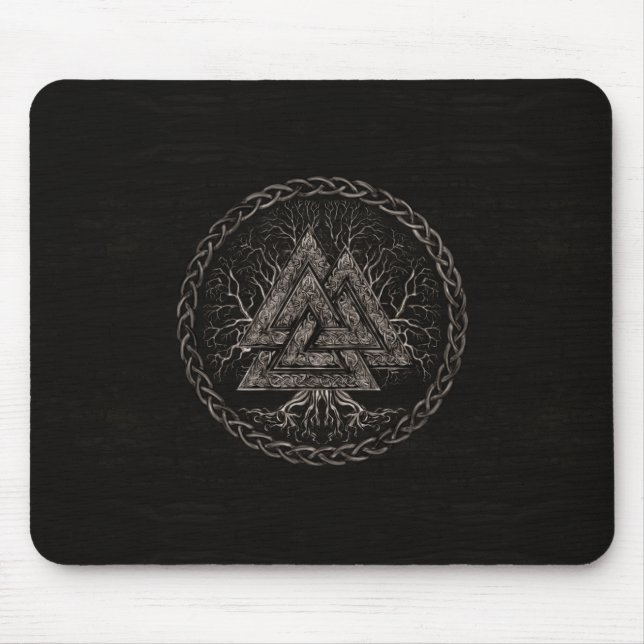 Tapis De Souris Valknut et arbre de la vie Yggrdrasil (Devant)