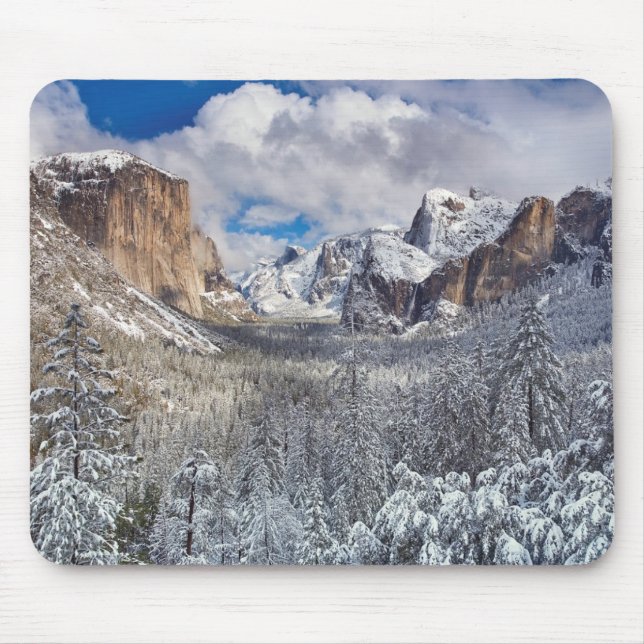 Tapis De Souris Vallée de Yosemite dans la neige (Devant)
