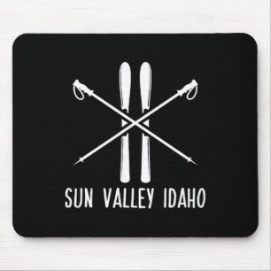 Tapis De Souris Vallée du Soleil Idaho Ski Skiing Skis Skieur Vaca