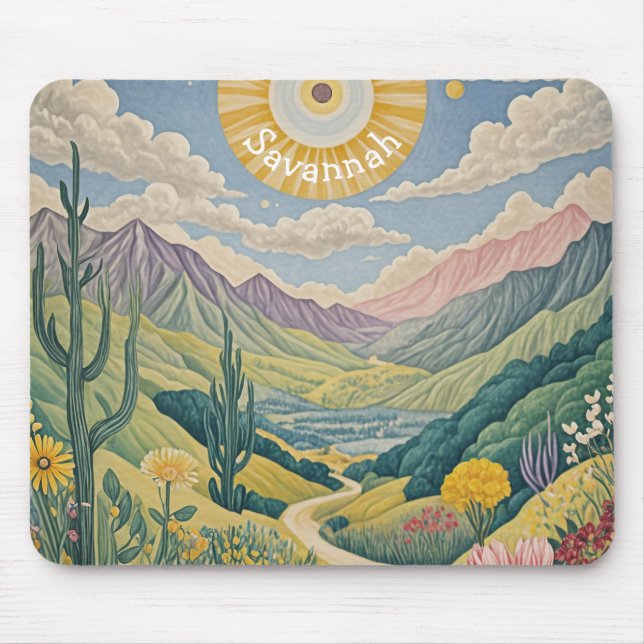 Tapis De Souris Vallée tranquille : Paysage pastel (Devant)