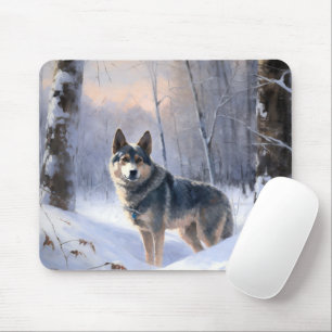Tapis De Souris Vallhund suédois Laisser neiger Noël